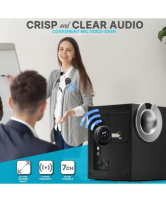 Wireless Transmitter and Receiver Set with Microphone Voice-Over (PDWMU20) - Plug and Play