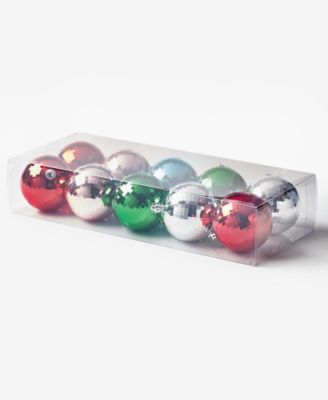 Whimsy Shatterproof Red, Pink, Blue & Green Ball Ornaments, Set of 10
