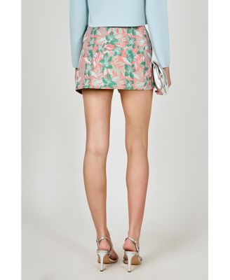 Women's Floral Jacquard Mini Skirt