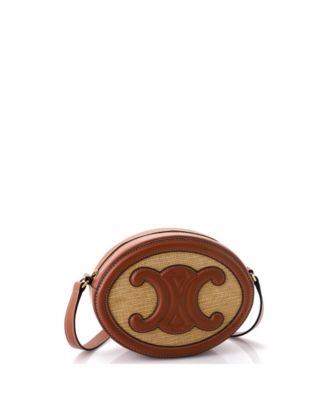 Triomphe Oval Crossbody Bag Canvas and Leather