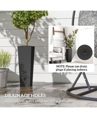 Set of 2 Tall Planters for Outdoor Plants