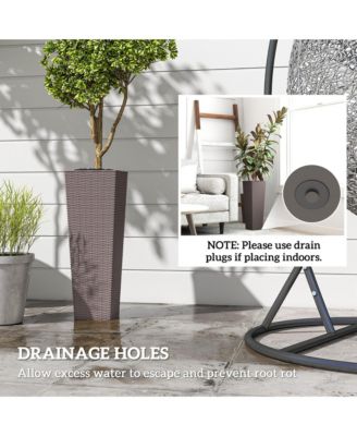 Set of 2 Tall Planters for Outdoor Plants