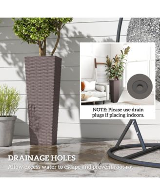 32 Inch Set of 2 Tall Planters for Outdoor Plants,