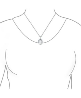 Vintage Style Floral Design Small Oval Shape Photo Locket Necklace Pendant Sterling Silver