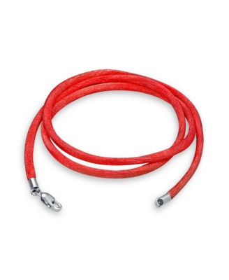 1MM Satin Silk Cord Chain Necklace Sterling Silver Lobster Clasp 20 Inch