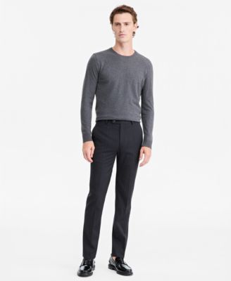 Men's Slim-Fit Wool-Blend Pinstripe Suit Pant