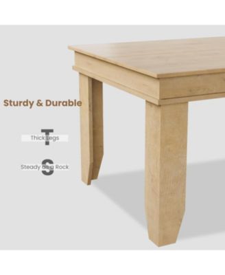71 in Long Natural Color Kitchen Tables with Wooden Sturdy Frame, 6 ft Large Rectangular Dinner Table for Living Room, Kitchen, Dining Room