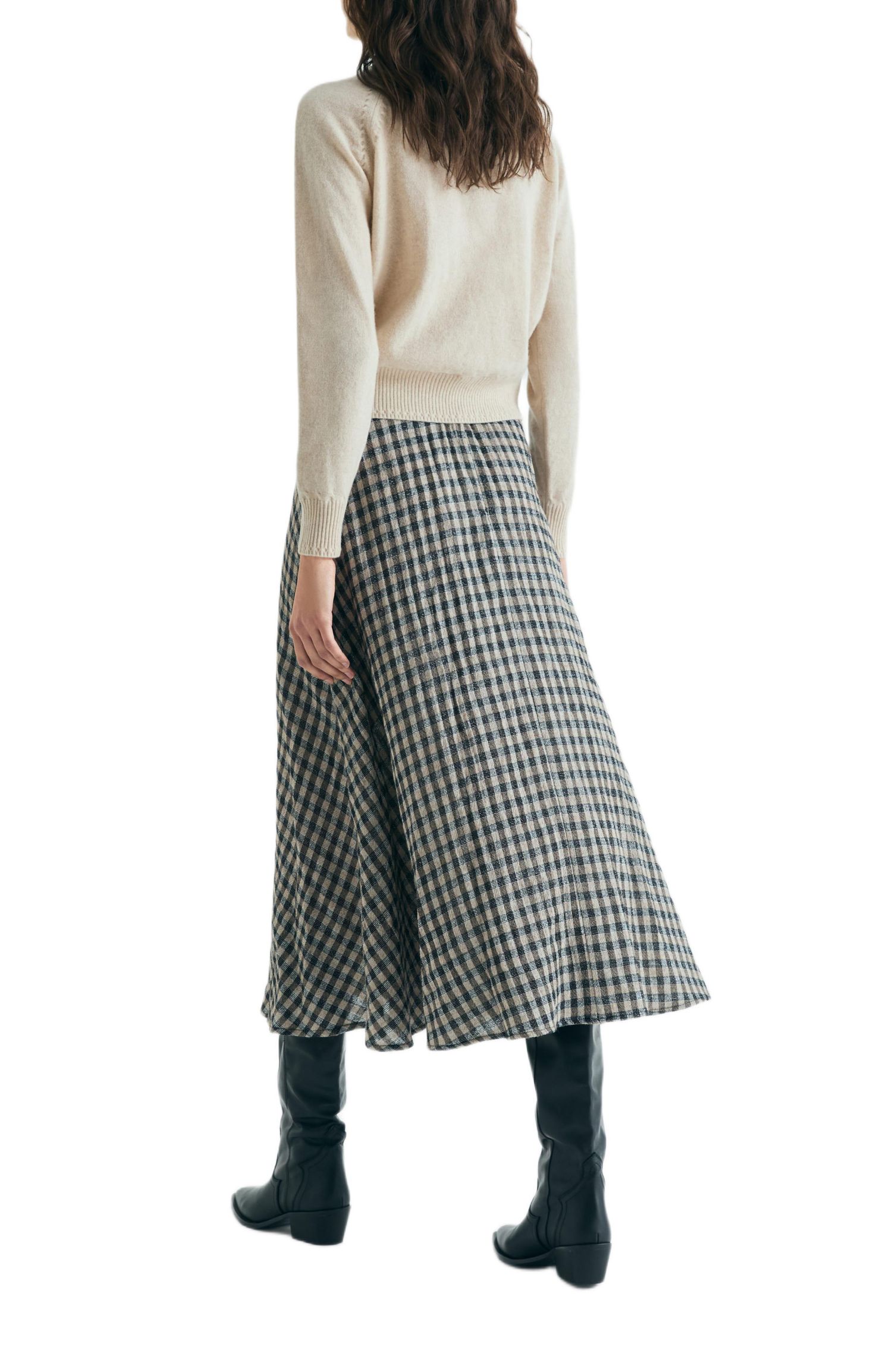 Women's Plaid Midi Skirt