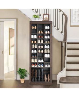 Shoe Storage Cabinet,Tier Tall Shoe Cabinet with Boots Racks and Cubbies, Freestanding Entryway Shoe Organizer for Closet, Entryway, Living