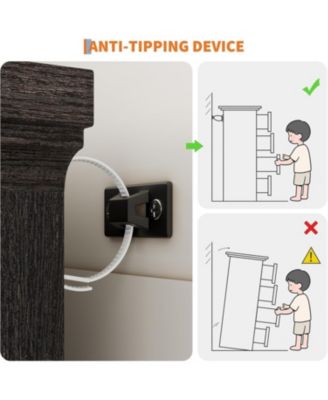 9-Drawer Vintage Wood Dresser, 47" Wide Storage Chest with Metal Pulls & Dual-Size Drawers for Bedroom, Hallway