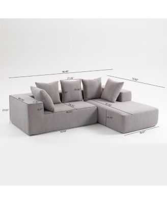 Modern Gray Fabric Sofa with Plush Cushions and Pet-Friendly Design