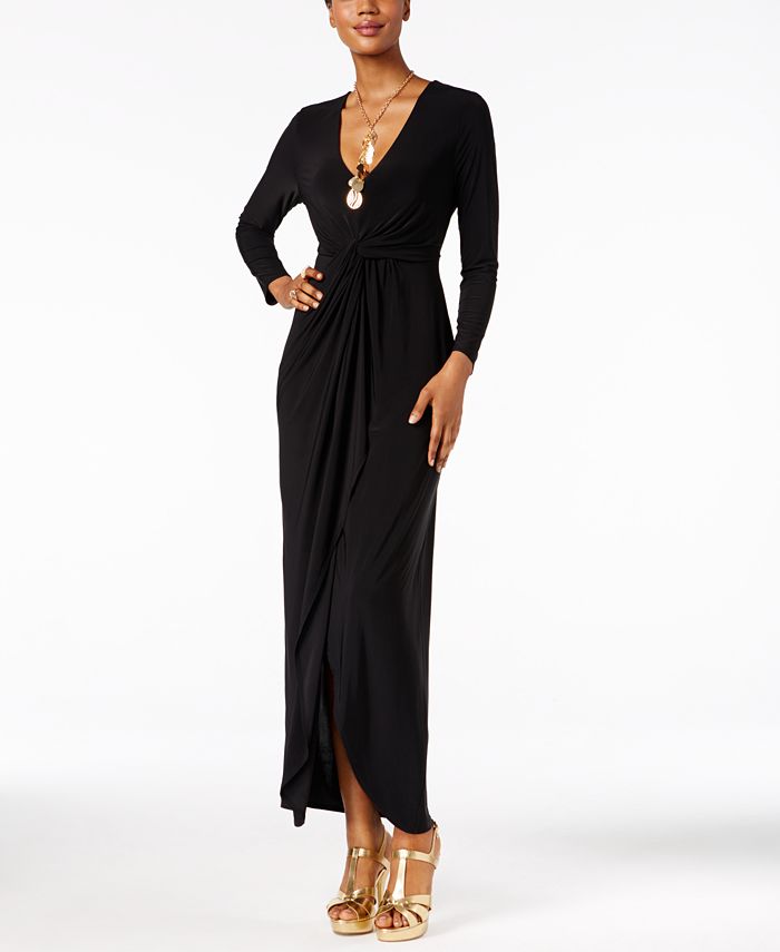 Thalia Sodi Long-Sleeve High-Low Maxi Dress - Macy's