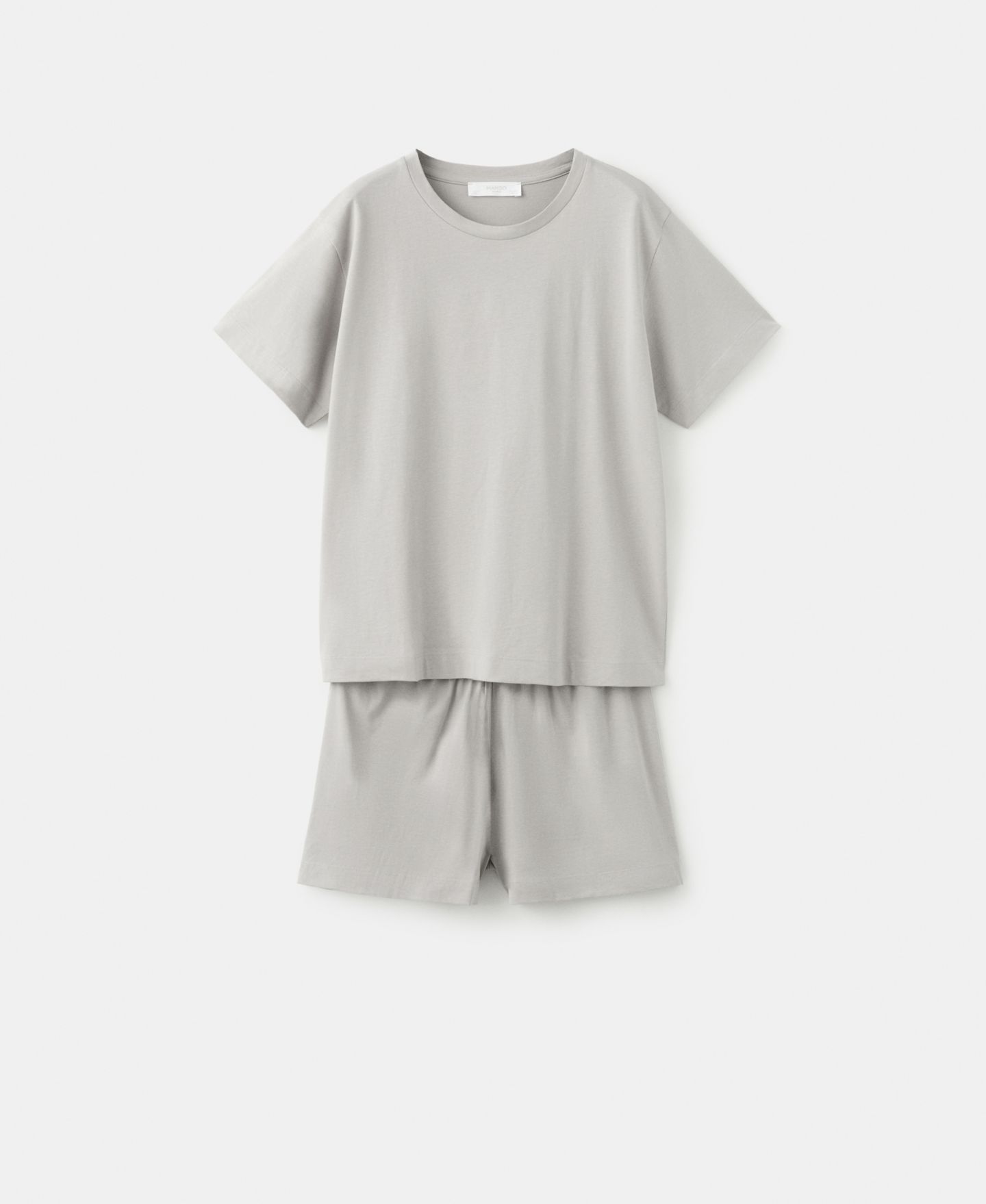 Пижама Short-Sleeved, хлопок — MANGO, цвет: Серый — фото 6