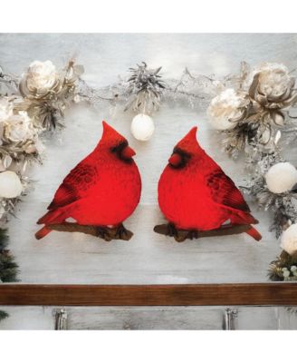 LED Cardinal Wall Accents (Set of 2) Battery Operated (3 AAA, Not Included)