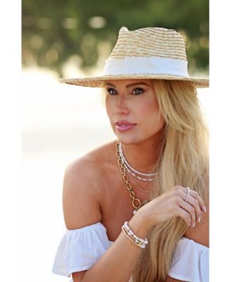 5mm Gold Filled Ball and Freshwater Pearl Stretch Bracelet