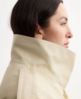 Women's Funnel-Neck Cropped Trench Coat