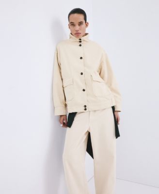 Women's Stand-Up Collar Denim Parka