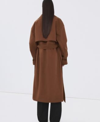 Women's Long Double-Breasted Trench Coat