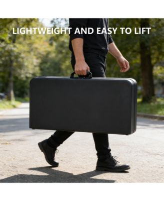 36 Inch Blow Molded Folding Table Compact Portable Fold Card Tables Desk Lightweight Design with Non for Home Patio Balcony RV