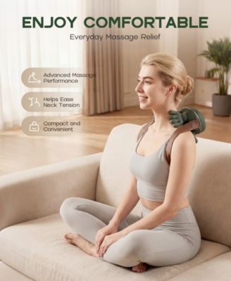 Cordless Neck and Shoulder Massager with Heat and Kneading 3 Massage Modes Deep Tissue Massage Pillow