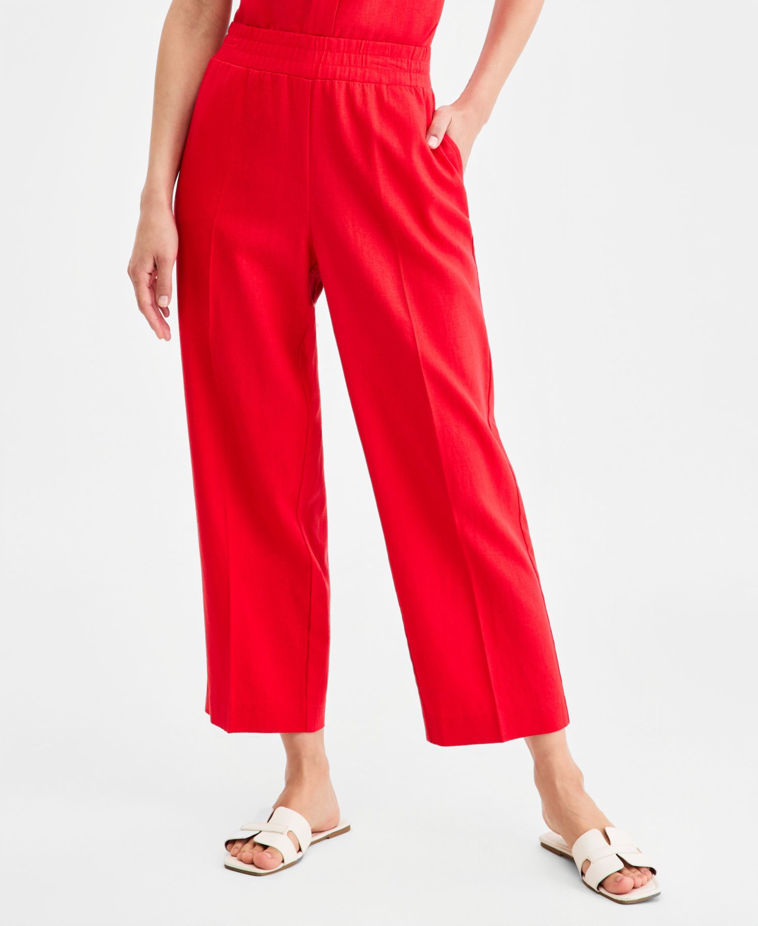 Petite Slash Pocket Cropped Pants