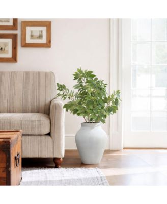 16" Floor Vase, Cement White Rustic Vases for Flowers, Large Vases for Decor Living Room, Decorative Flower Vase for Home Decor