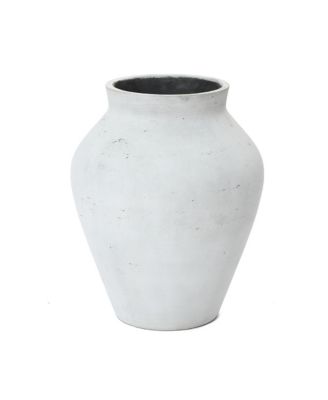 16" Floor Vase, Cement White Rustic Vases for Flowers, Large Vases for Decor Living Room, Decorative Flower Vase for Home Decor