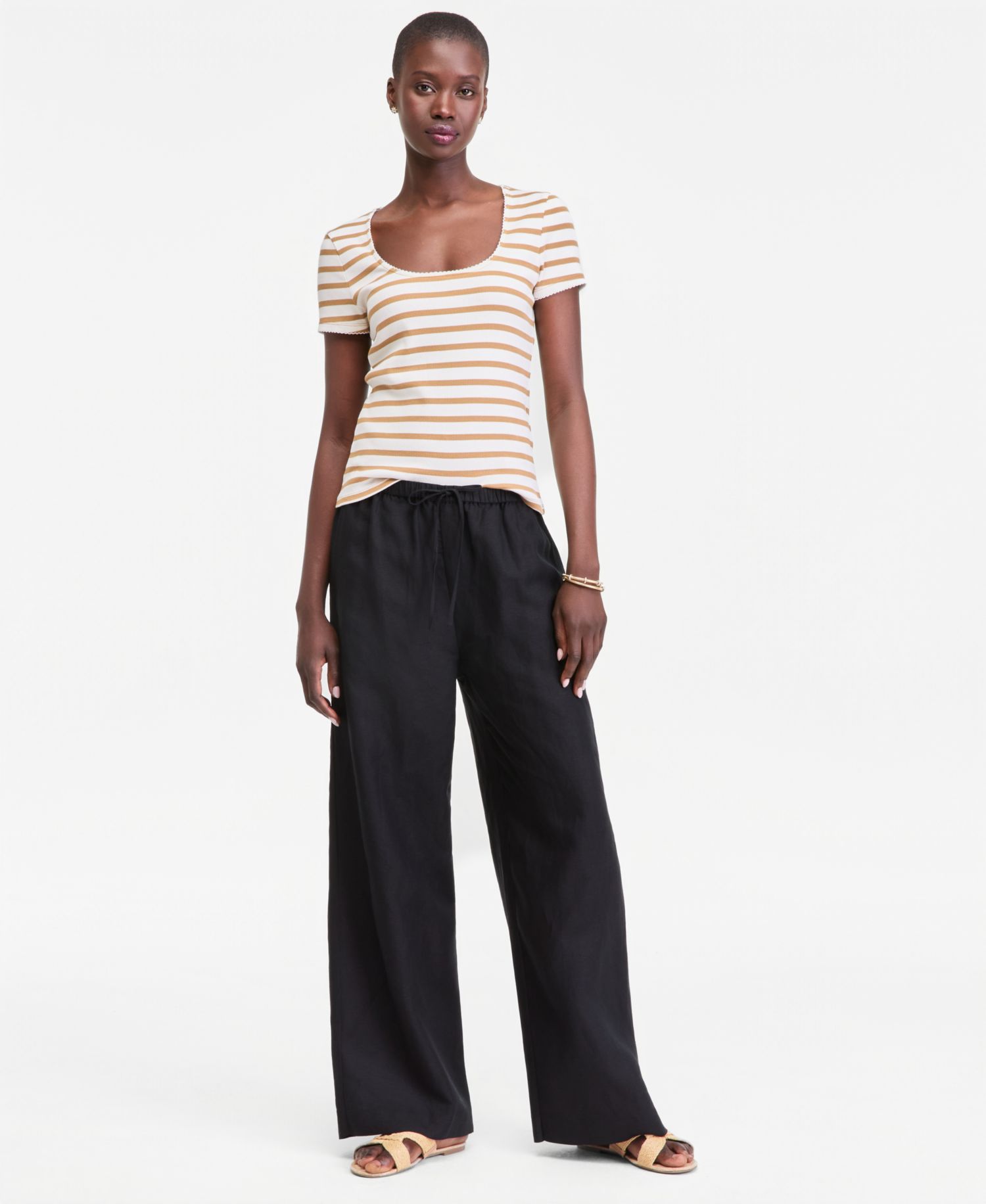 Women's Linen-Blend Drawstring Pants