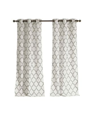 Extra Long Fallon 2 Piece Sheer Lattice Design Grommet Top Lattice Window Curtain Panels - 112 in. Long