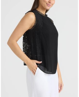 Women's Mix Media Top with Lace