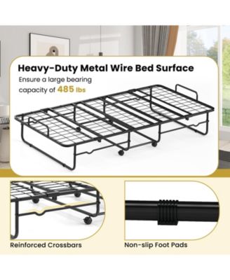 Twin Size Folding Bed with Memory Foam Mattress and Heavy-duty Metal Frame