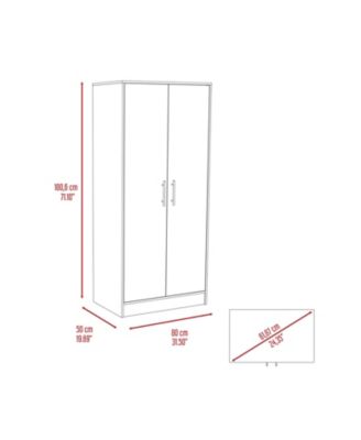 180 Beery Armoire Bedroom Storage Organizer 71 Inch High with Hanging Rod and Drawer