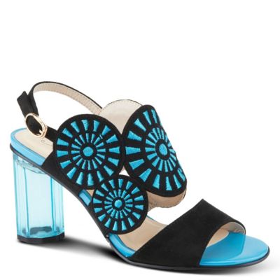 Embroidery Women's Pump with Adjustable Ankle Strap