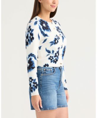 Women's Ellen Trancy Floral Printed Button Front Cardigan