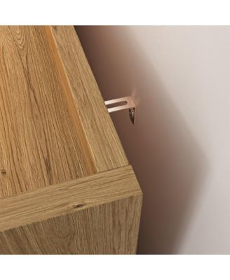 Modern 4 Drawer Dresser MDF Cabinet with Wheels for Bedroom Living Room Entryway