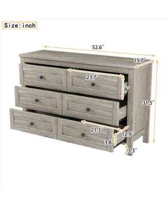 6 Drawer Transitional Dresser Organizer Cabinet for Nursery Home Furniture With Spacious Drawers Easy Assembly Dura