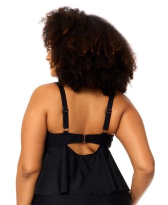 Plus Size Underwire Topanga Ruffled Swim Tankini Top