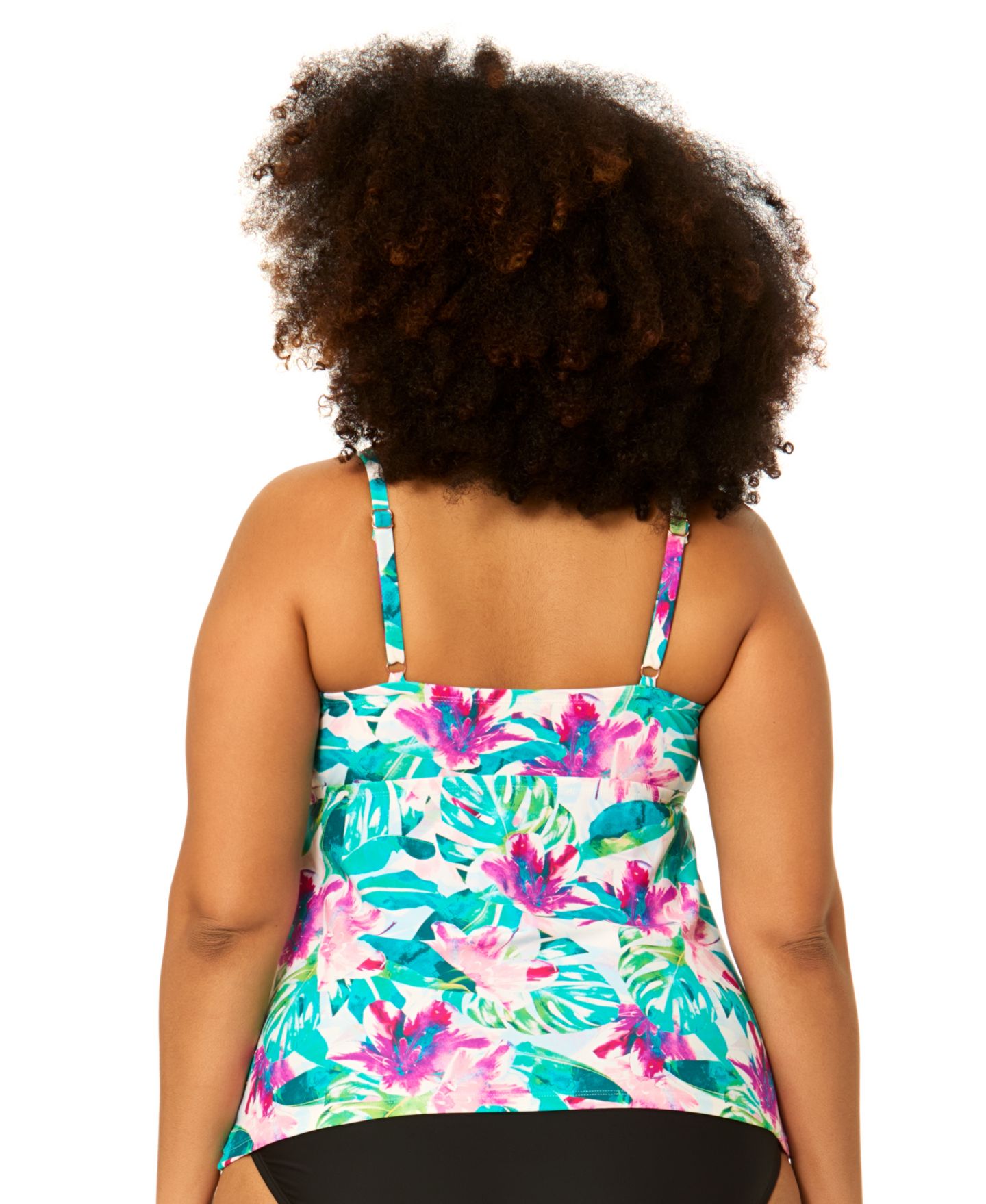 Верх бикини Tankini, на косточках, цветочный принт — Raisins Curve, цвет: Разноцветный — фото 4