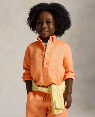 Boys' 2-7 Linen Long-Sleeve Shirt