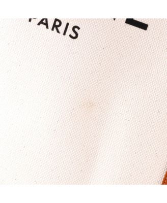 Large Vertical Cabas Tote Canvas with Leather