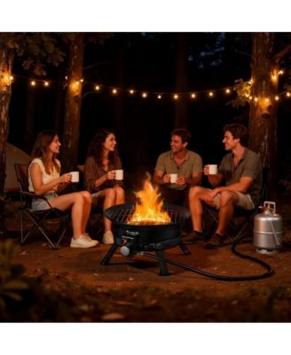 24 Inch Propane Fire Pit 53000 BTU with Grill Grate