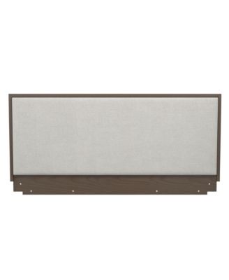 Upholstered Wood Headboard Modern Minimalist 40.5 inch Tall with Wooden Trim