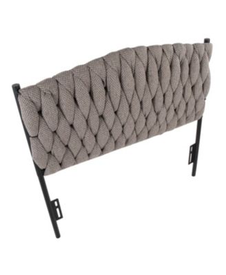 Fabric Twin Headboard with Faux Jewel Tufting Adjustable Height 41 to 53 inch