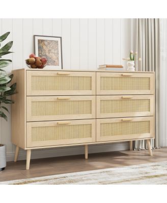 6 Drawer Contemporary Dresser Easy Clean Cabinet for Home Office Home Furniture With Spacious Drawers Easy Assembly.