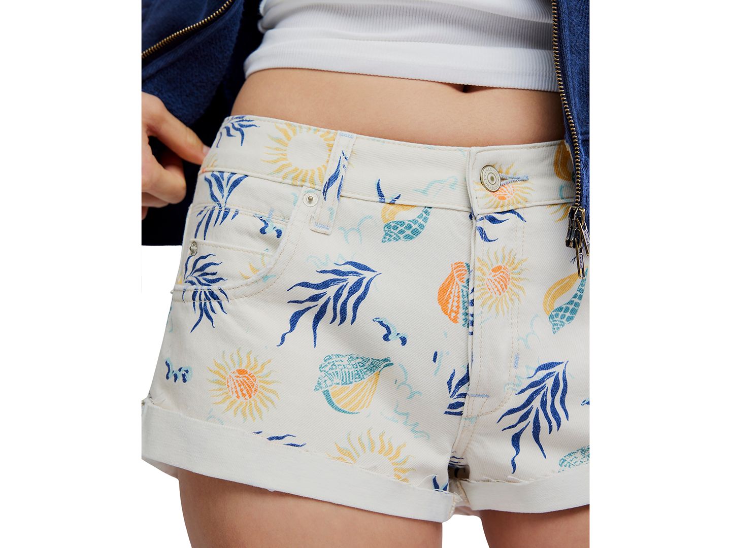 Женские шорты Free People Mid-Rise Printed, цвет: Гавана комбинированный — фото 3
