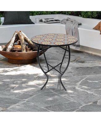 Mosaic Art Collection Floral Accent Table