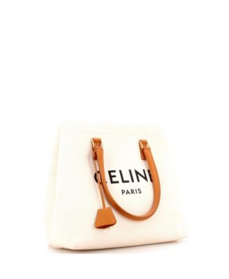 Small Horizontal Cabas Tote Canvas with Leather