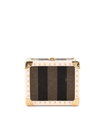 Jewelry Trunk Case Pequin Canvas with Leather