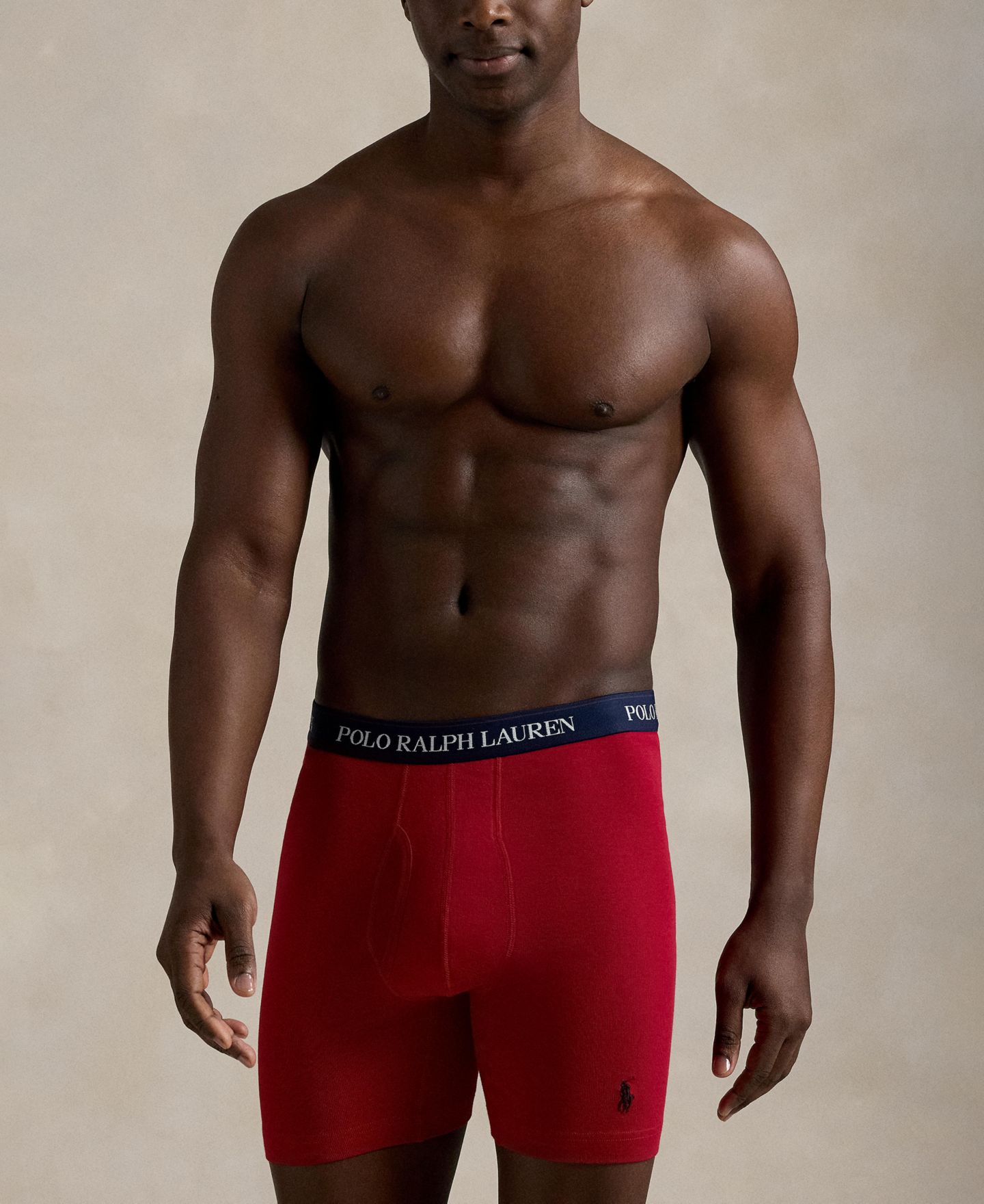 Трусы-боксеры Classic-Fit для мужчин — Polo Ralph Lauren, цвет: Чёрный / Королевский синий — фото 5