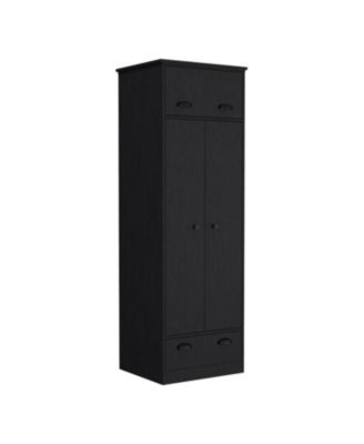 Armoire with 1 Drawer 1 Hinged Drawer Handles Hanging Rod